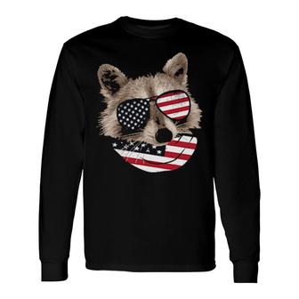 Patriotic Usa Flag Raccoon 4Th Of July Trash Panda Long Sleeve T-Shirt T-Shirt | Mazezy
