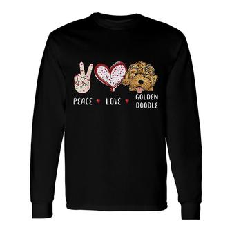Peace Love Doodle Dad Golden Doodle Dog Women Doodle Dog Long Sleeve T-Shirt - Seseable