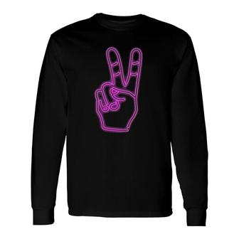 Peace Love And Equality Peace Neon Sign Long Sleeve T-Shirt T-Shirt | Mazezy