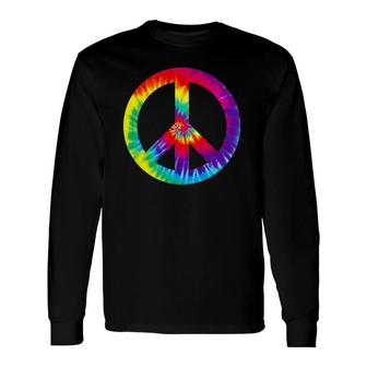 Peace Sign Symbol Tie Dye 60S 70S Hippie Costume Long Sleeve T-Shirt T-Shirt | Mazezy