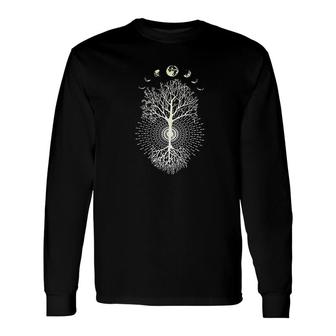 Phases Of The Moon Tree Long Sleeve T-Shirt T-Shirt | Mazezy