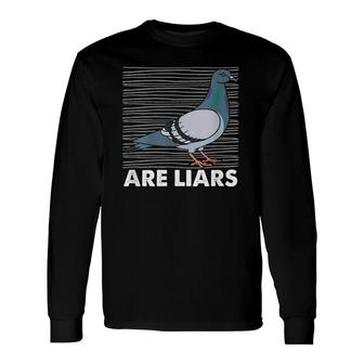 Pigeons Are Liars Aren't Reals Spies Birds Pun Long Sleeve T-Shirt T-Shirt | Mazezy UK