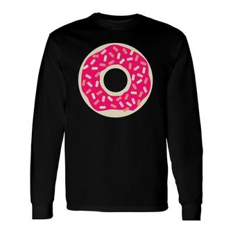 Pink Donut Sprinkles Long Sleeve T-Shirt | Mazezy