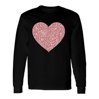 Pink Valentine Heart Cute Long Sleeve T-Shirt | Mazezy