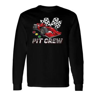 Pit Crew Car Racing Checkered Flag Racing Formula 1 Long Sleeve T-Shirt T-Shirt | Mazezy