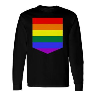 Pocket Pride Rainbow Flag Lgbt Pride Month Long Sleeve T-Shirt T-Shirt | Mazezy