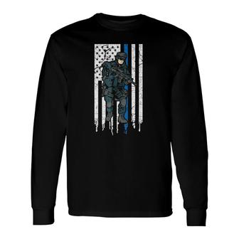 Police Swat Team Tactical Officer Long Sleeve T-Shirt T-Shirt | Mazezy