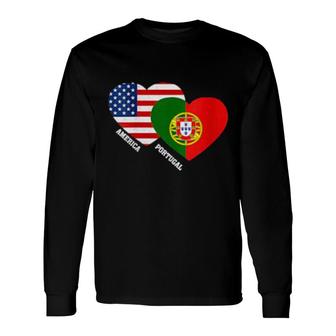 Portugal Flag Portuguese American Pride Vintage Long Sleeve T-Shirt T-Shirt | Mazezy