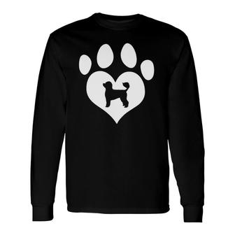 Portuguese Water Dogpuppy Paw Heart Dog Love Long Sleeve T-Shirt | Mazezy