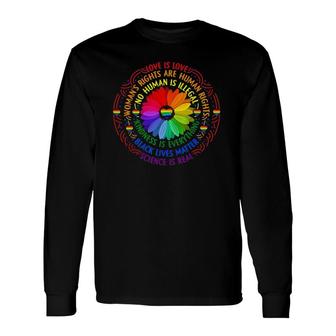 Pride Gay Rainbow Human Lgbt Month Sunflower Plus Size Long Sleeve T-Shirt T-Shirt | Mazezy
