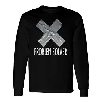 Problem Solver Lazy Husband Duct Tape Father's Day Long Sleeve T-Shirt T-Shirt | Mazezy