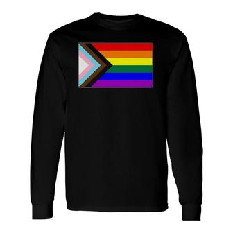 Progress Lgbtq Gay Pride Flag Long Sleeve T-Shirt T-Shirt | Mazezy