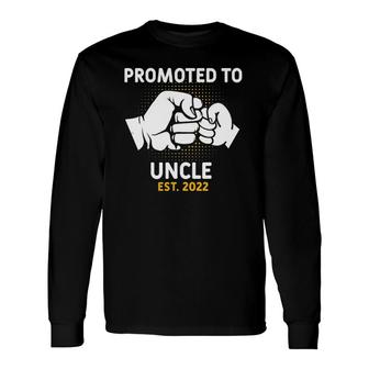 Promoted To Uncle 2022 First Father's Day New Uncle Fist Bump Long Sleeve T-Shirt T-Shirt | Mazezy