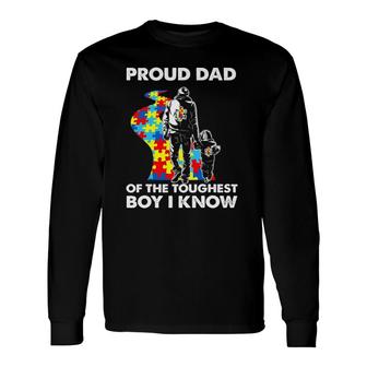 Proud Autism Dad Father And Son Autism Awareness Long Sleeve T-Shirt T-Shirt | Mazezy
