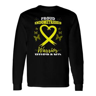 Proud Endometriosis Warrior Husband Endometriosis Awareness Long Sleeve T-Shirt T-Shirt | Mazezy