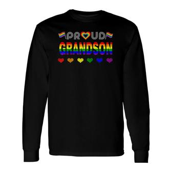 Proud Grandson Rainbow Lgbt Gay Pride Month Lgbt Raglan Baseball Tee Long Sleeve T-Shirt T-Shirt | Mazezy AU