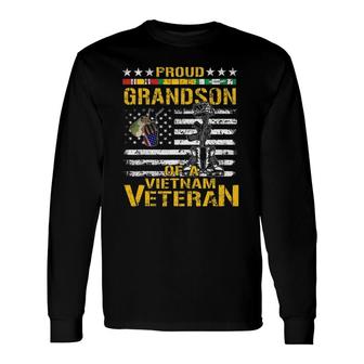 Proud Grandson Of A Vietnam Veteran Vietnam War Vet Long Sleeve T-Shirt T-Shirt | Mazezy