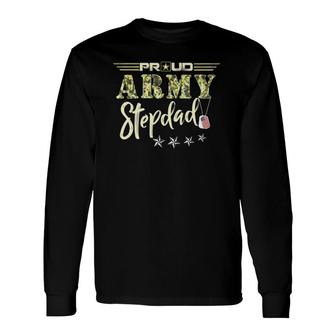 Proud Us Army Stepdad Camouflage Military Pride Long Sleeve T-Shirt T-Shirt | Mazezy
