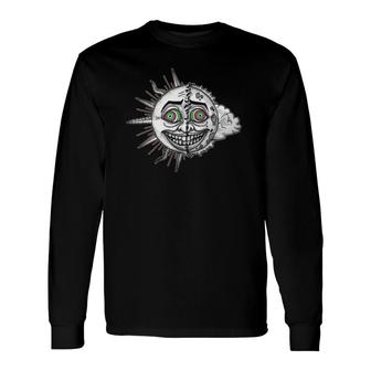 Psychedelic Trippy Acid Moon Long Sleeve T-Shirt T-Shirt | Mazezy
