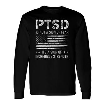 Ptsd Awareness American Flag Veteran Soldier Mental Health Long Sleeve T-Shirt T-Shirt | Mazezy