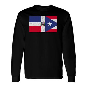 Puerto Rican And Dominican Pride Heritage Flag Long Sleeve T-Shirt T-Shirt | Mazezy