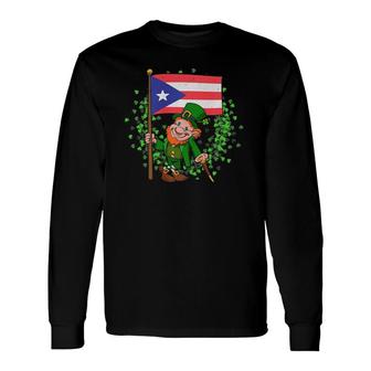 Puerto Rico StPatrick's Day Puerto Rican Flag Long Sleeve T-Shirt T-Shirt | Mazezy