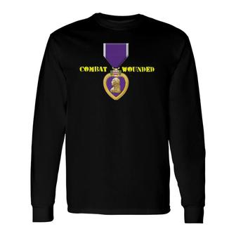 Purple Heart Combat Veteran Veterans Day Long Sleeve T-Shirt T-Shirt | Mazezy