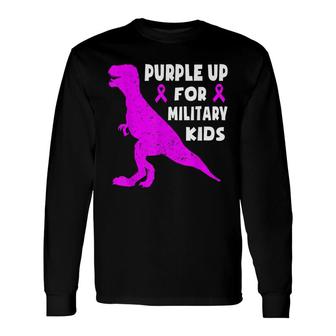 Purple Up For Military Month Of The Military Child Boys Long Sleeve T-Shirt - Seseable