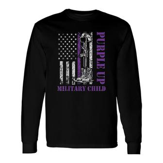 Purple Up Military Month Of Military Child Retro Long Sleeve T-Shirt | Seseable CA