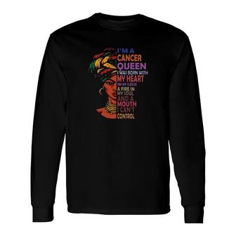 Queen Born With Heart On Sleeve Long Sleeve T-Shirt T-Shirt | Mazezy