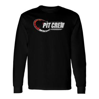 Race Car Party Pit Crew Car Racing Checkered Flag Racing Long Sleeve T-Shirt T-Shirt | Mazezy