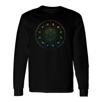 Rainbow Astrology Star Sign Zodiac Horoscope Long Sleeve T-Shirt T-Shirt | Mazezy