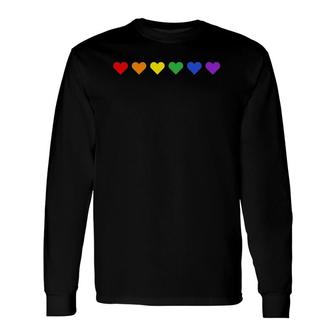 Rainbow Hearts Subtle Pride Month Lgbt Gay Rights Equality Long Sleeve T-Shirt T-Shirt | Mazezy