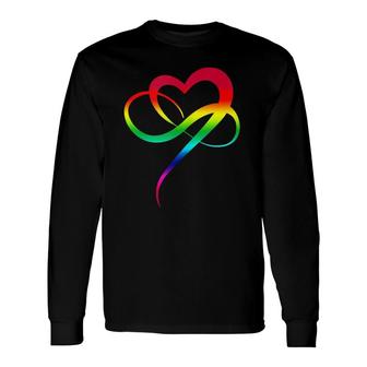 Rainbow Infinity Heart Lgbt Love Gay Pride Lgbtq Art Long Sleeve T-Shirt T-Shirt | Mazezy