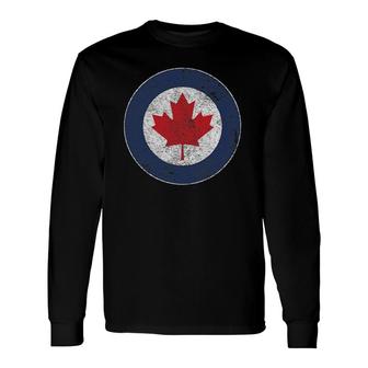Rcaf Royal Canadian Air Force Roundel Maple Leaf Long Sleeve T-Shirt T-Shirt | Mazezy