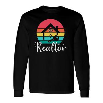 Realtor Vintage Retro Sunset For Long Sleeve T-Shirt | Mazezy