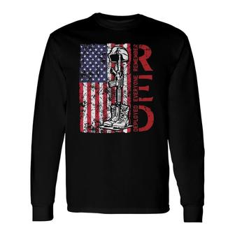 Red Friday Military Remember Everyone Deployed Us Army Retro Long Sleeve T-Shirt T-Shirt | Mazezy