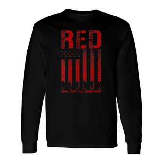 Red Friday Military , Remember Everyone Deployed V-Neck Long Sleeve T-Shirt T-Shirt | Mazezy