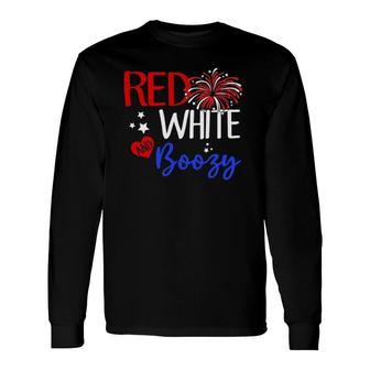 Red White & Boozy 4Th Of July Usa Jesus Patriotic American Long Sleeve T-Shirt T-Shirt | Mazezy