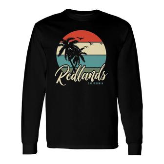 Redlands California Retro Long Sleeve T-Shirt T-Shirt | Mazezy