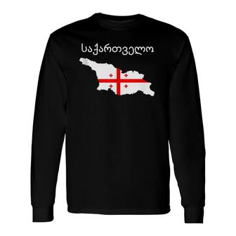 Republic Of Georgia Flag Georgian Roots Long Sleeve T-Shirt T-Shirt | Mazezy