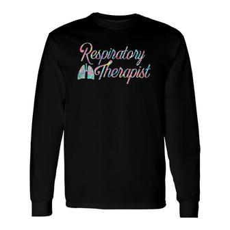 Respiratory Therapist Rt Care Week Colorful Pocket Long Sleeve T-Shirt | Mazezy