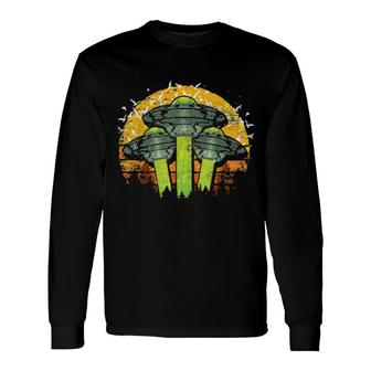 Retro Alien Abduction Outer Space Extraterrestrial Ufo Long Sleeve T-Shirt T-Shirt | Mazezy