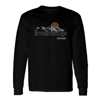 Retro Breckenridge Colorado Mountain Long Sleeve T-Shirt | Mazezy