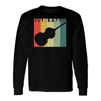 Retro Double Bass Jazz Instruments Music Long Sleeve T-Shirt T-Shirt | Mazezy