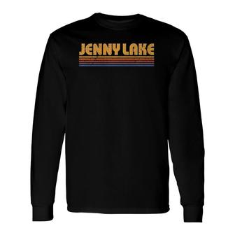 Retro Jenny Lake Wyoming 80'S Vintage Long Sleeve T-Shirt | Mazezy