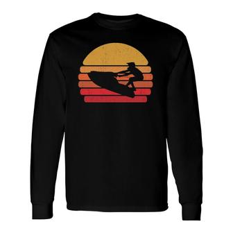 Retro Jet Skier Vintage Beach Jet Ski Jet Skiing Long Sleeve T-Shirt T-Shirt | Mazezy