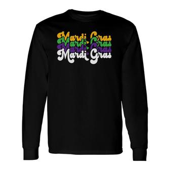 Retro Mardi Gras 80'S Festival Parade Carnival Costume Long Sleeve T-Shirt T-Shirt | Mazezy