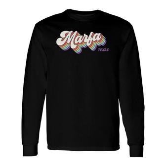 Retro Marfa Texas State Long Sleeve T-Shirt T-Shirt | Mazezy