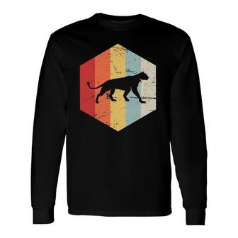 Retro Mountain Lion Cougar Animal Lover Long Sleeve T-Shirt T-Shirt | Mazezy